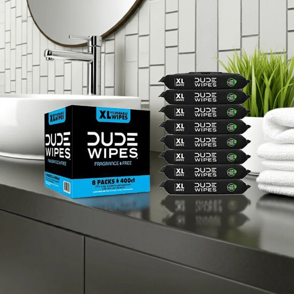 DUDE Wipes XL Flushable Wipes 400ct & 480ct Unscented