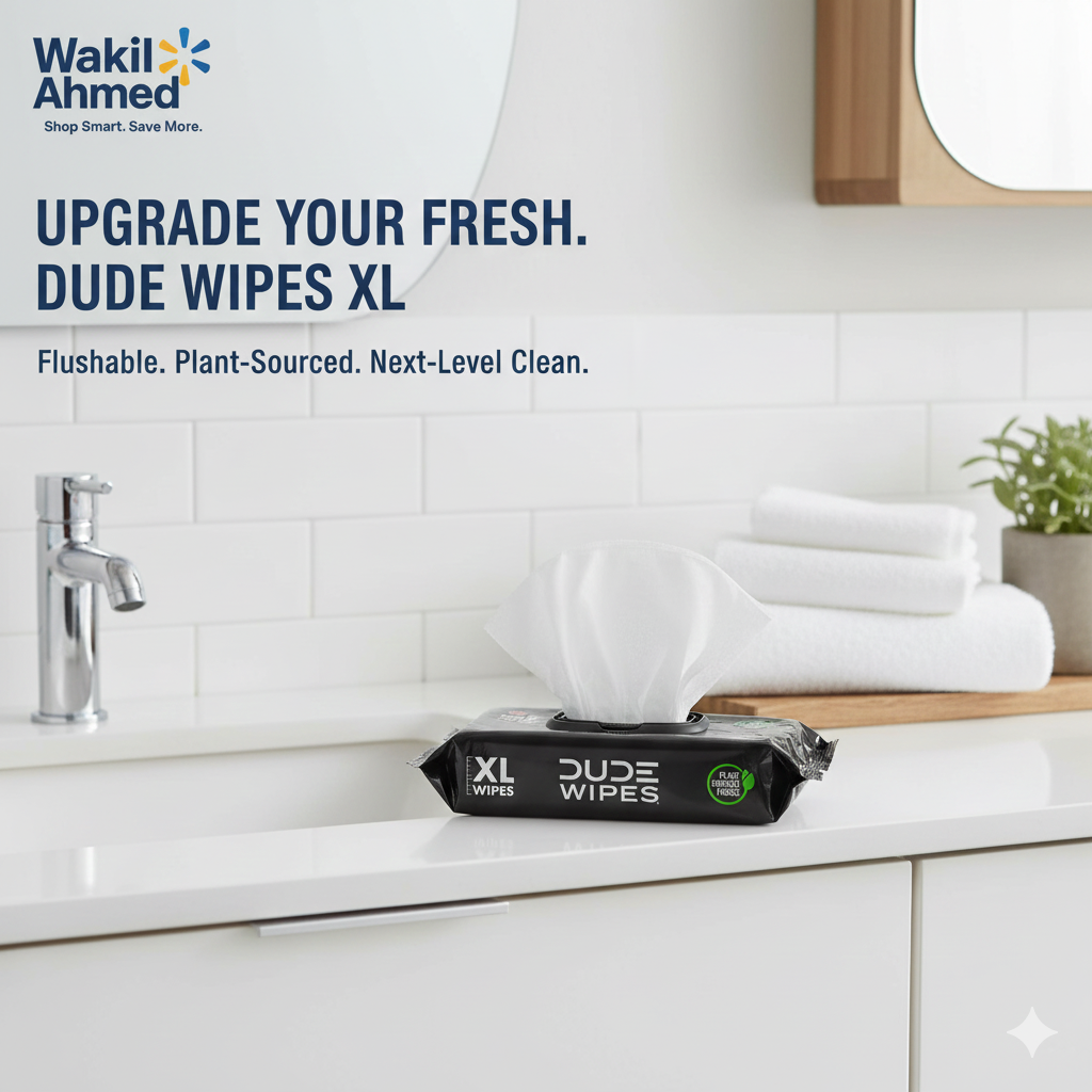 DUDE Wipes XL Flushable Wipes 400ct & 480ct Unscented